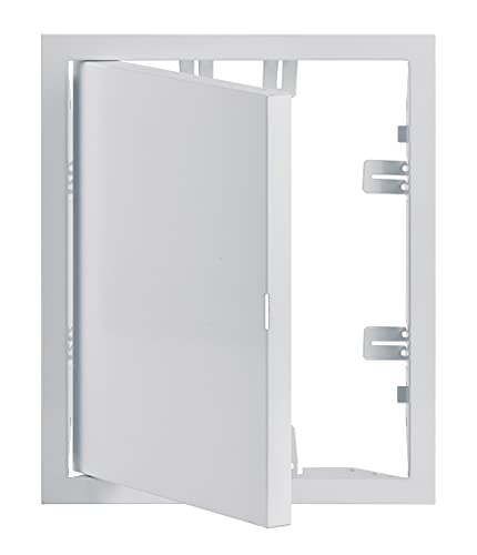 White - 20x25 cm / 8x10 inch - for Indoor and Outdoor use - Metal Access Panel - Access Door - Inspection Flap with / without a Key Lock for indoor and outdoor use