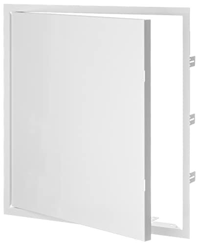 White - 40x40 cm / 16x16 inch - for Indoor and Outdoor use - Metal Access Panel - Access Door - Inspection Flap with / without a Key Lock for indoor and outdoor use