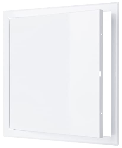 White - 15x15 cm / 6x6 inch - for Indoor and Outdoor use - Metal Access Panel - Access Door - Inspection Flap with / without a Key Lock for indoor and outdoor use