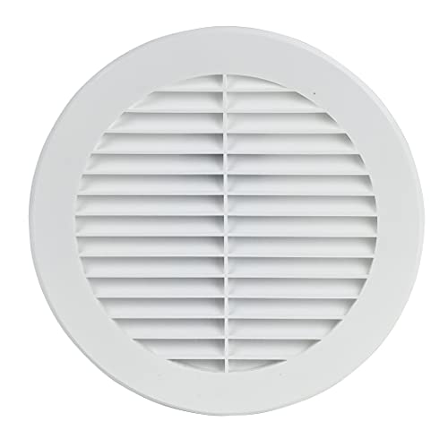 White - Ø 150mm / 6" - Plastic Air Vent Grille with Anti-Insect Mesh/Fly Screen