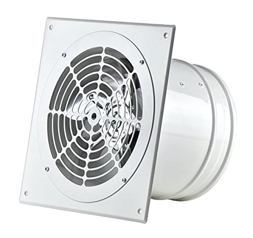 Ø 200 mm / 8 inch - White - Basic - White pipe fan, wall radial fan, wall flange, supply air, metal